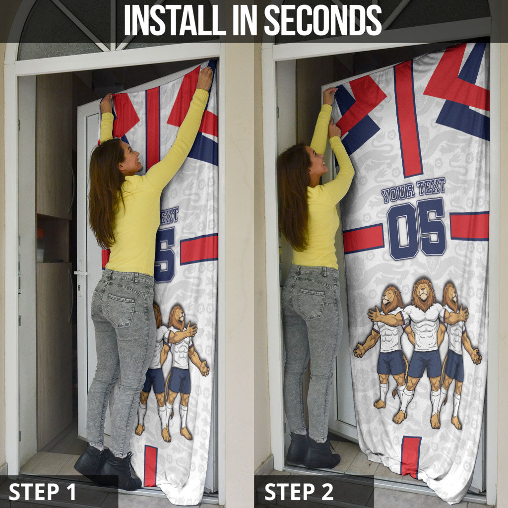 Custom England Football Door Cover Three Lions Trophy St George Cross