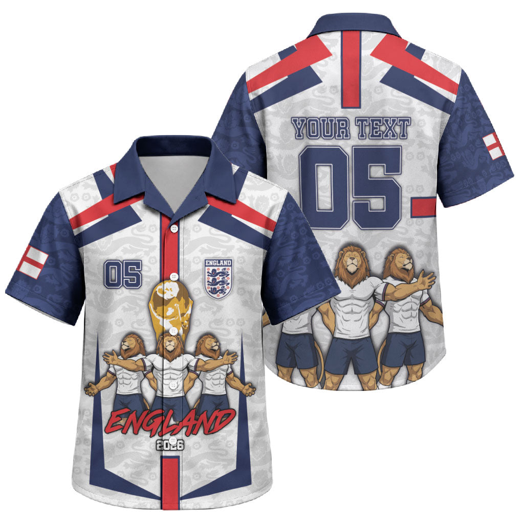 Custom England Football Family Matching Off Shoulder Maxi Dress and Hawaiian Shirt Three Lions Trophy St George Cross
