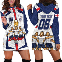 Custom England Football Hoodie Dress Three Lions Trophy St George Cross