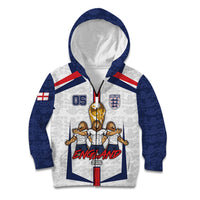Custom England Football Kid Hoodie Three Lions Trophy St George Cross