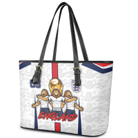 Custom England Football Leather Tote Bag Three Lions Trophy St George Cross