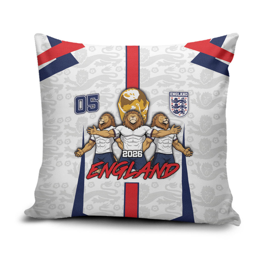Custom England Football Pillow Cover Three Lions Trophy St George Cross