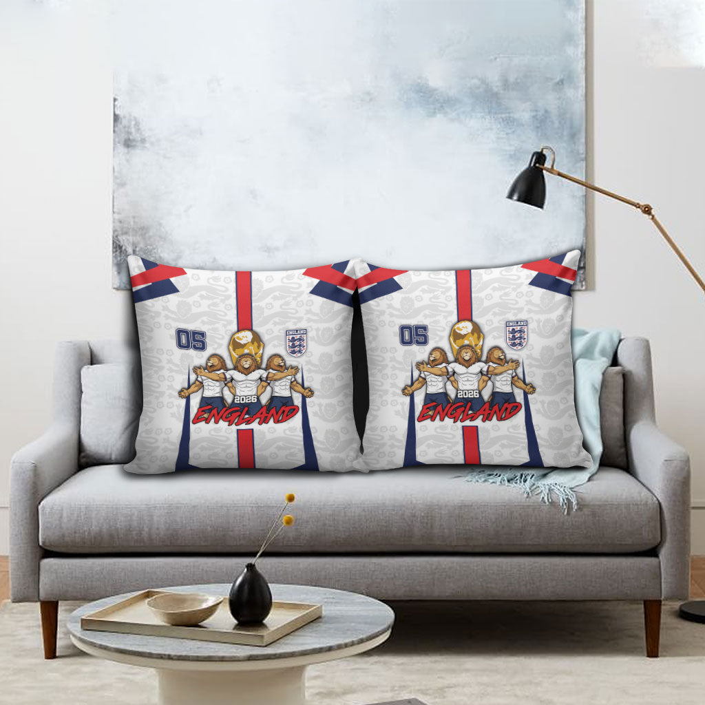 Custom England Football Pillow Cover Three Lions Trophy St George Cross