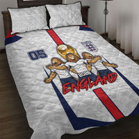 Custom England Football Quilt Bed Set Three Lions Trophy St George Cross