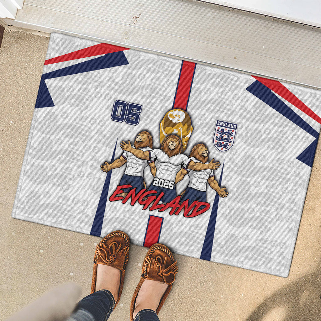 Custom England Football Rubber Doormat Three Lions Trophy St George Cross