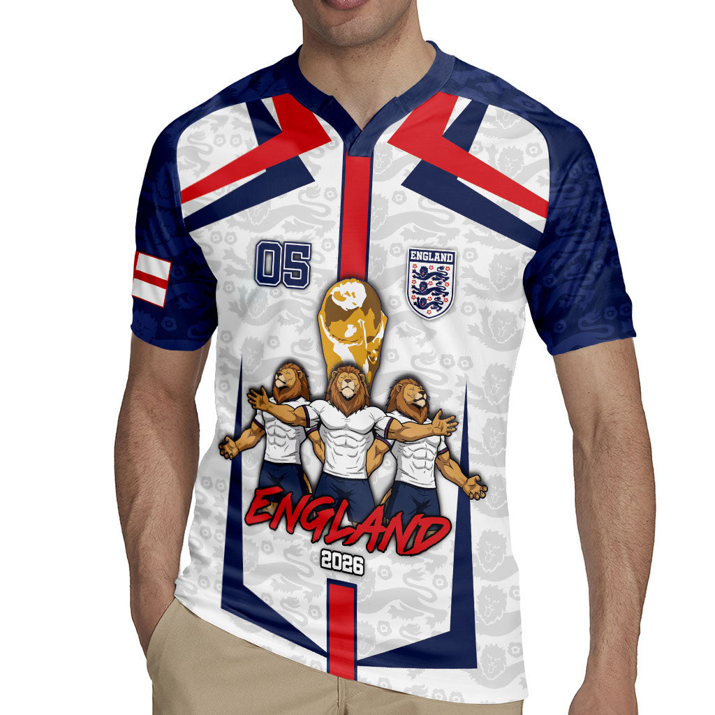 Custom England Football Rugby Jersey Three Lions Trophy St George Cross