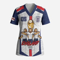 Custom England Football Scrub Top Three Lions Trophy St George Cross