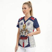 Custom England Football Scrub Top Three Lions Trophy St George Cross
