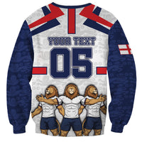 Custom England Football Sweatshirt Three Lions Trophy St George Cross