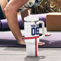 Custom England Football Tumbler With Handle Three Lions Trophy St George Cross