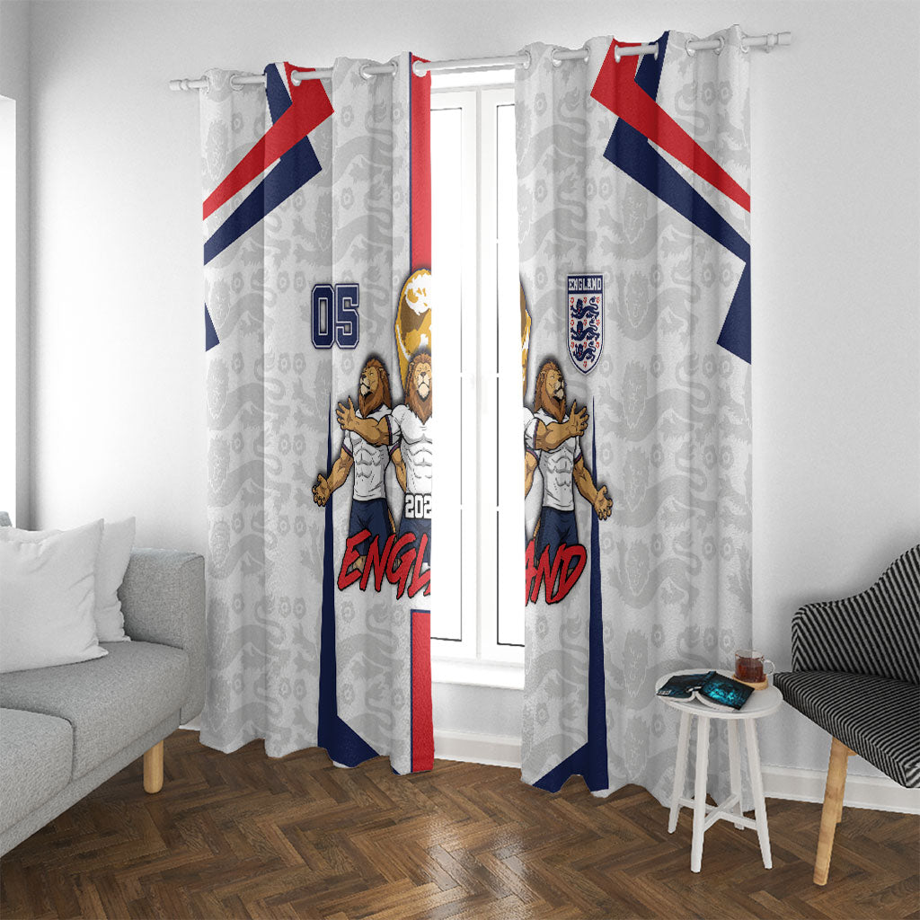 Custom England Football Window Curtain Three Lions Trophy St George Cross