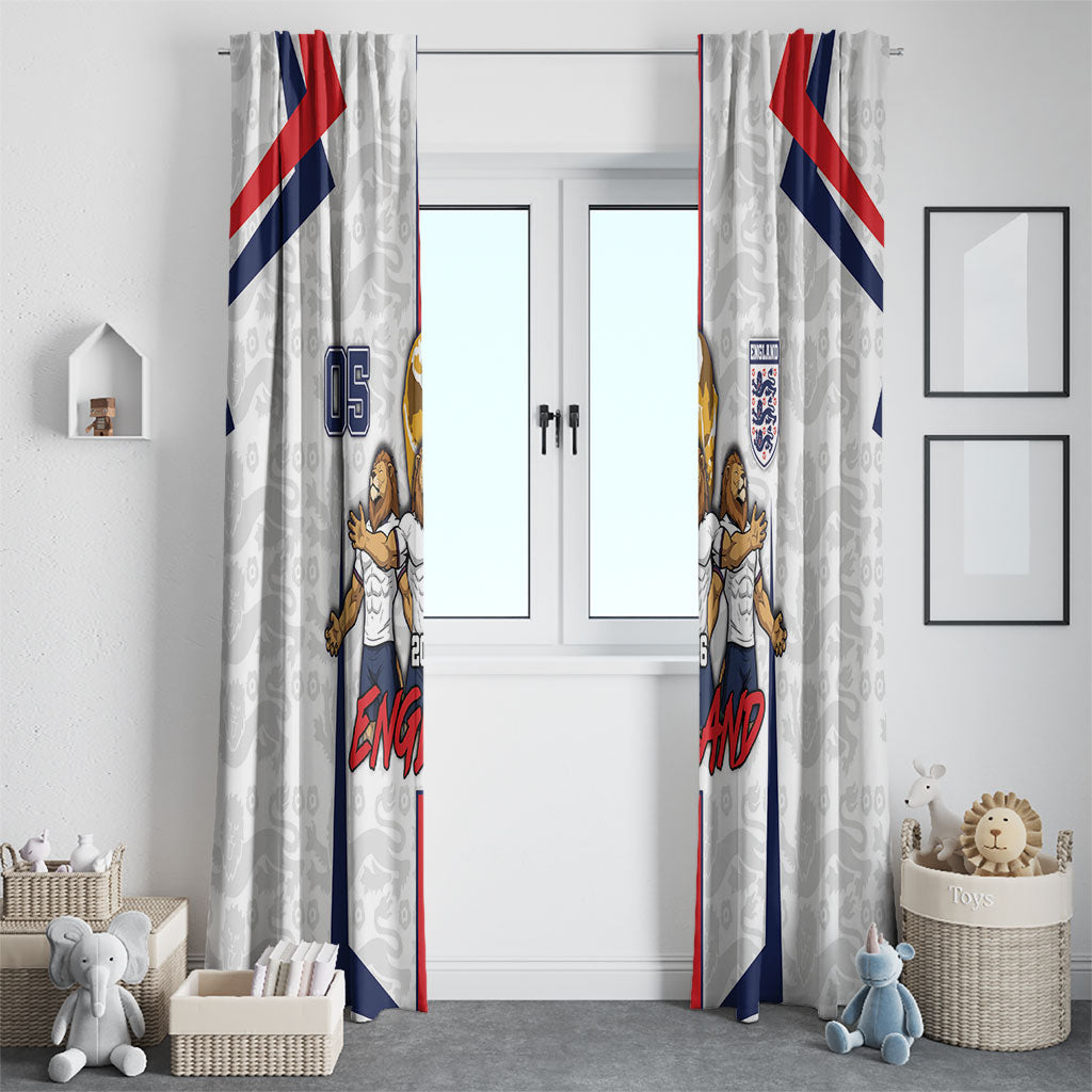 Custom England Football Window Curtain Three Lions Trophy St George Cross