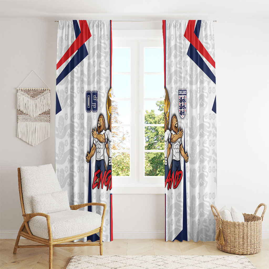 Custom England Football Window Curtain Three Lions Trophy St George Cross
