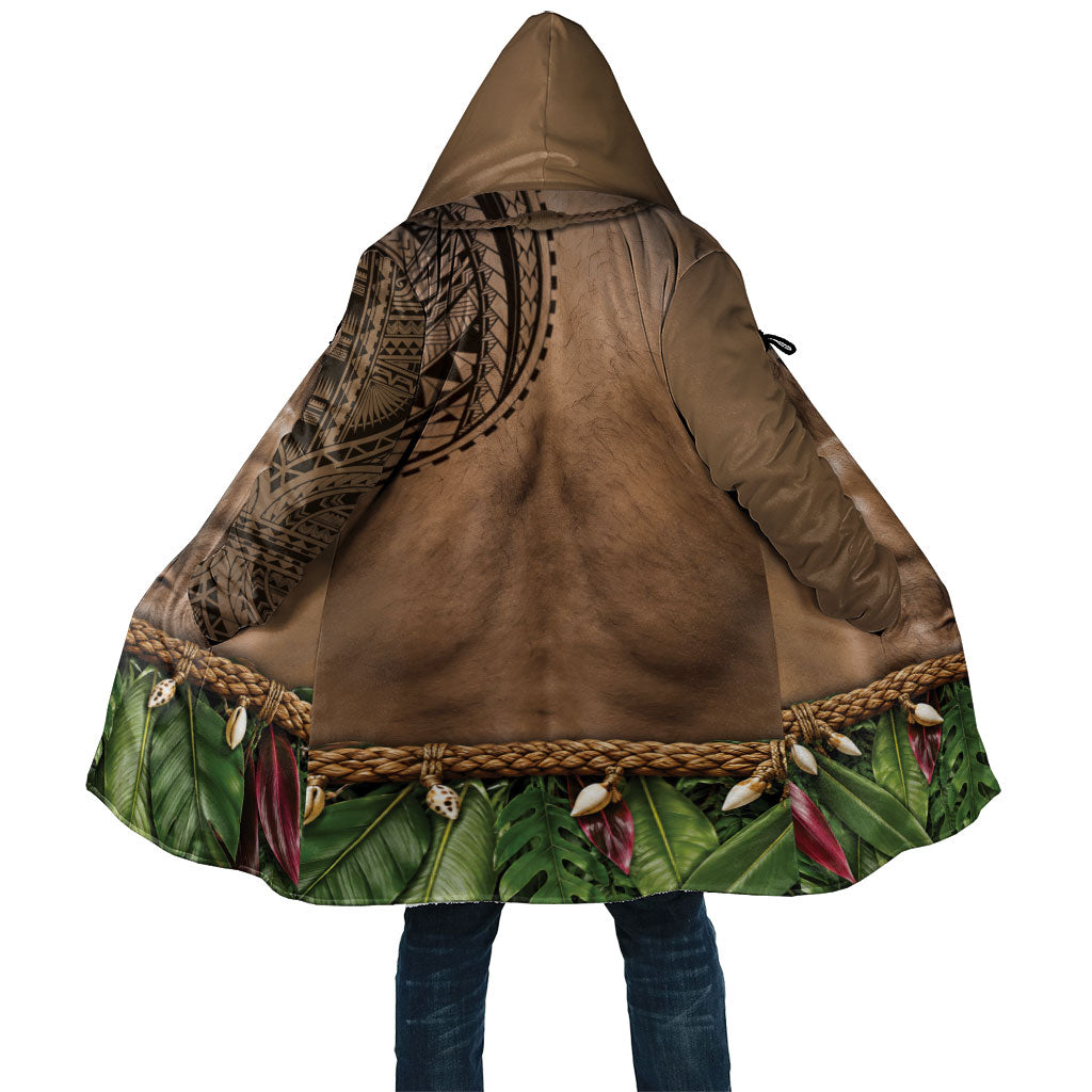 Warrior Muscle Tattoo 3D Funny Graphic Cloak Six Pack Abs Bone Necklace Leaf Skirt DT05 Unisex Beige - Polynesian Pride