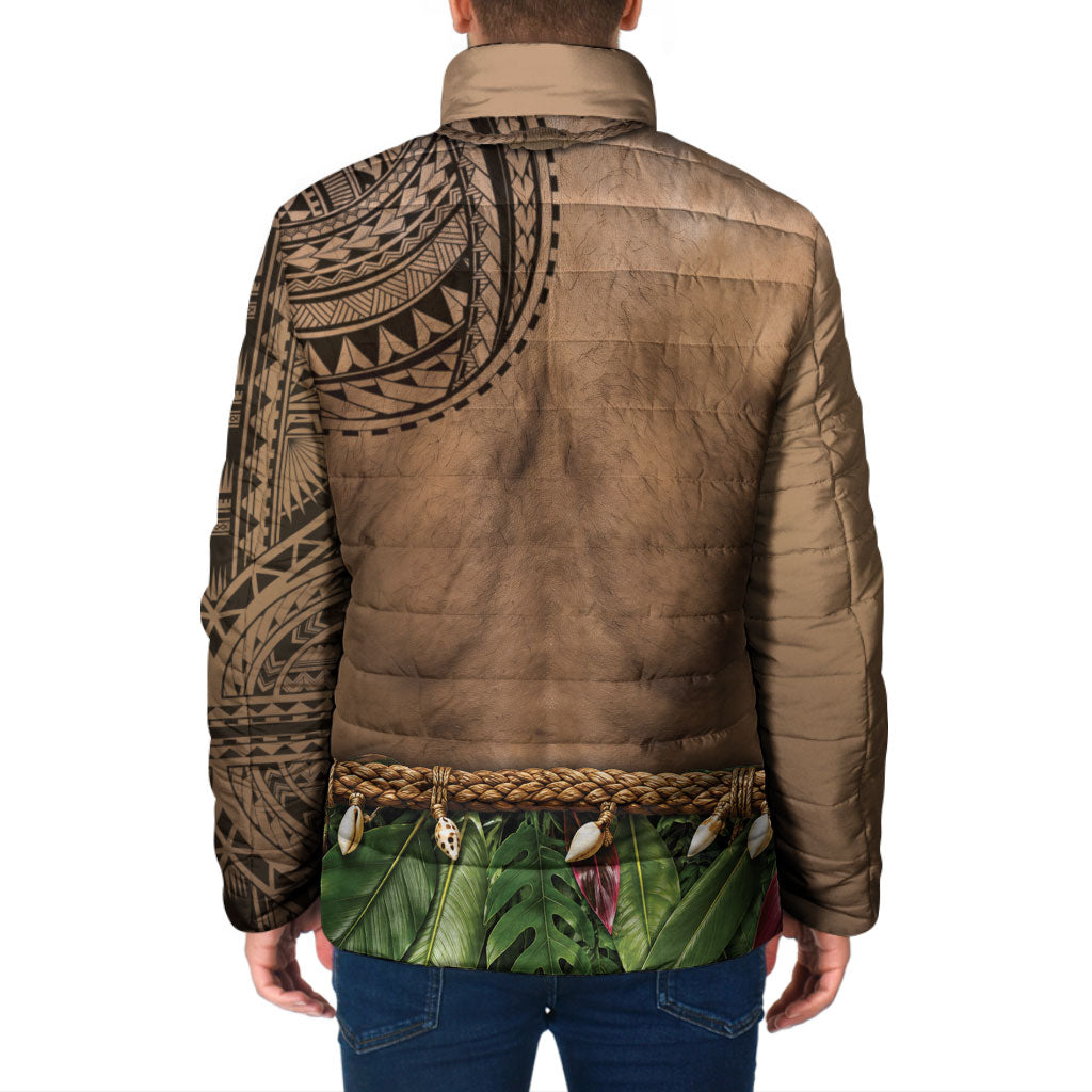 Warrior Muscle Tattoo 3D Funny Graphic Padded Jacket Six Pack Abs Bone Necklace Leaf Skirt DT05 - Polynesian Pride