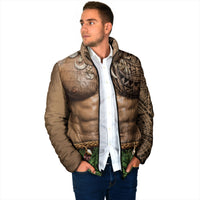 Warrior Muscle Tattoo 3D Funny Graphic Padded Jacket Six Pack Abs Bone Necklace Leaf Skirt DT05 - Polynesian Pride