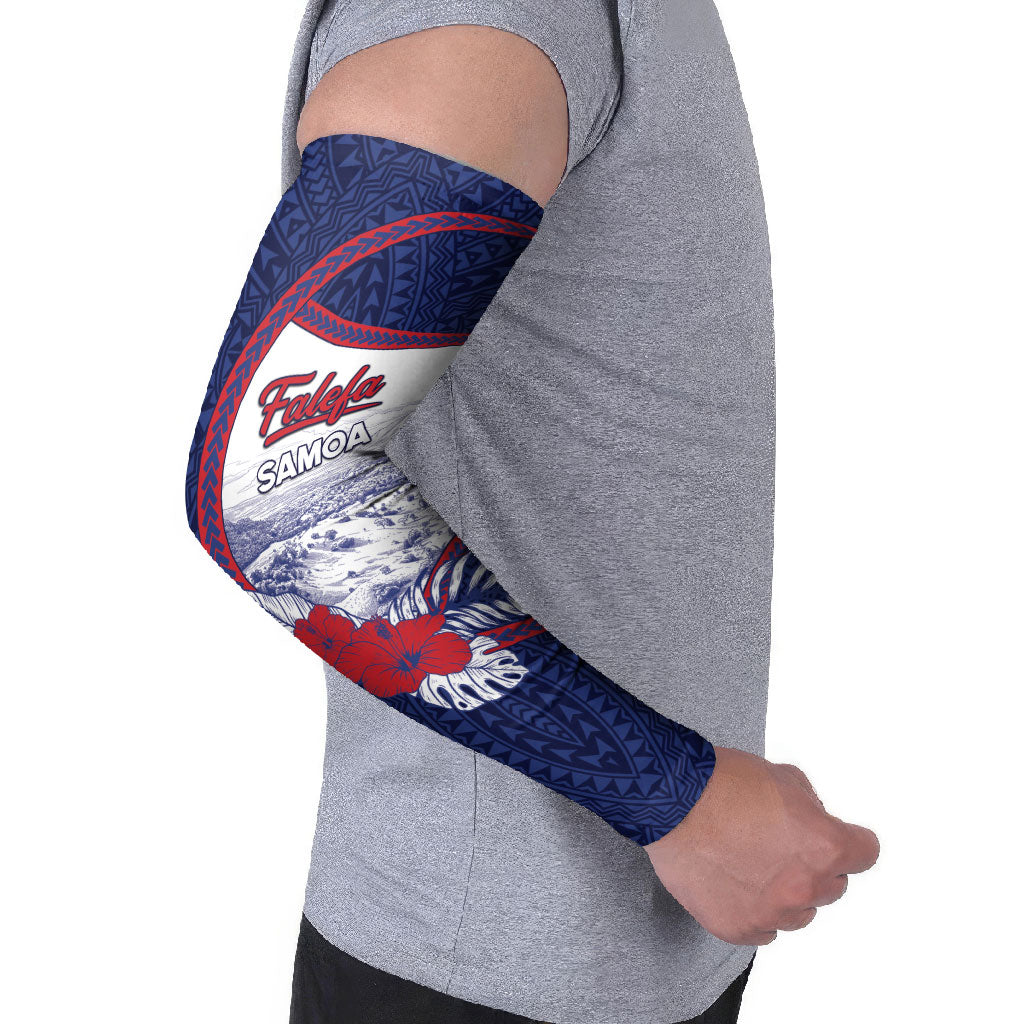 Personalised Falefa Samoa Village Arm Sleeves Valley Polynesian Tribal Hibiscus Floral