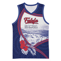 Personalised Falefa Samoa Village Basketball Jersey Valley Polynesian Tribal Hibiscus Floral