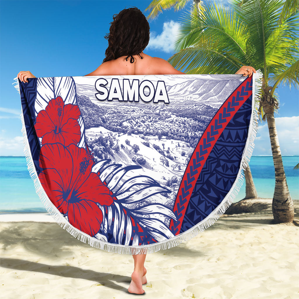 Falefa Samoa Village Beach Blanket Valley Polynesian Tribal Hibiscus Floral