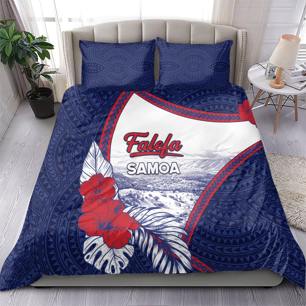 Falefa Samoa Village Bedding Set Valley Polynesian Tribal Hibiscus Floral