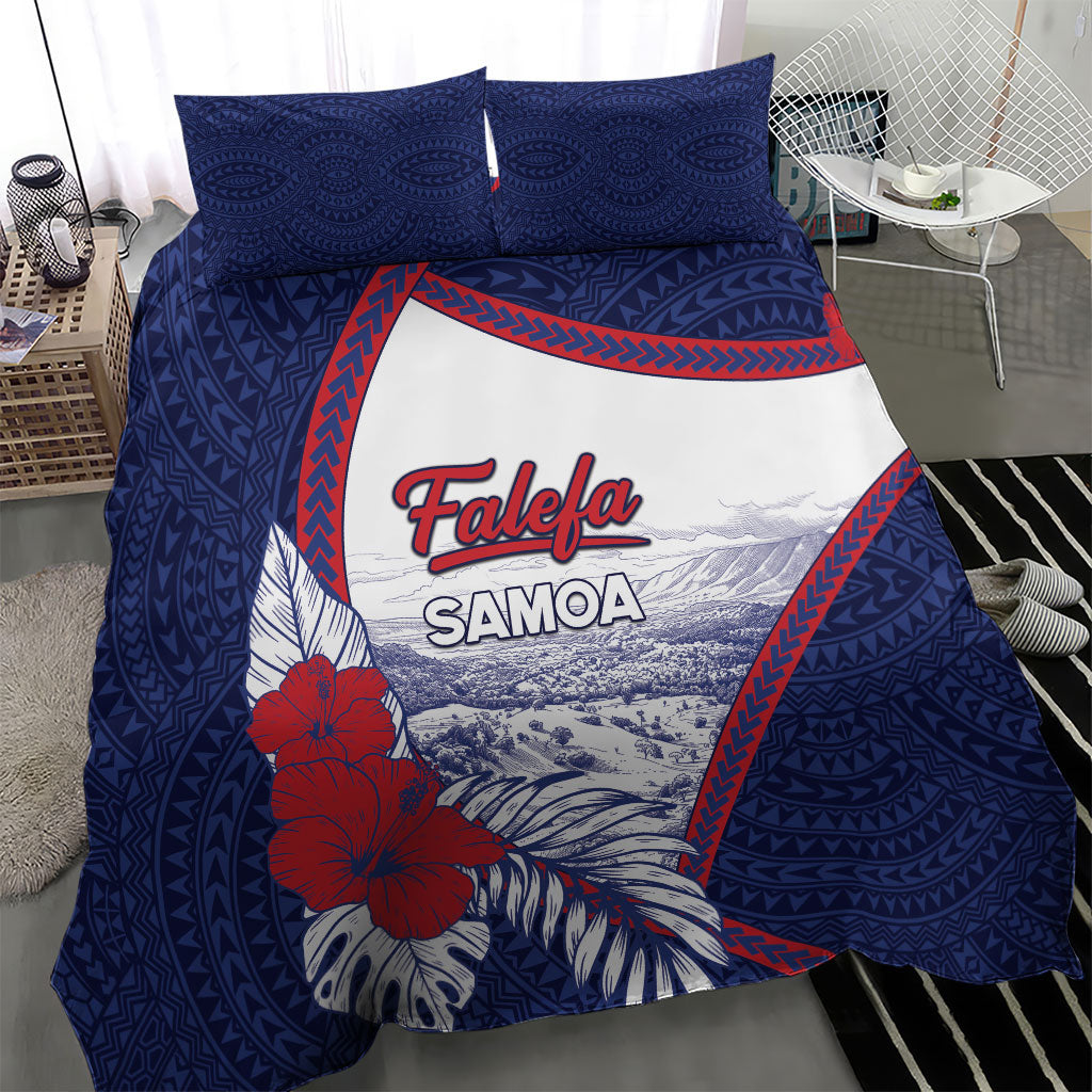 Falefa Samoa Village Bedding Set Valley Polynesian Tribal Hibiscus Floral