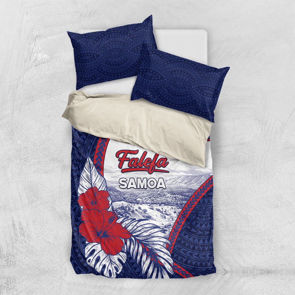 Falefa Samoa Village Bedding Set Valley Polynesian Tribal Hibiscus Floral