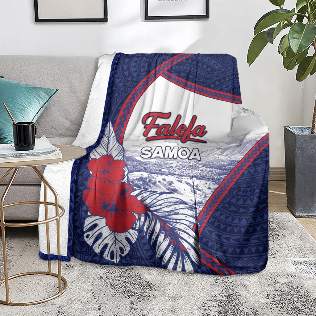 Falefa Samoa Village Blanket Valley Polynesian Tribal Hibiscus Floral