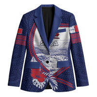 Personalised Falefa Samoa Village Blazer Valley Polynesian Tribal Hibiscus Floral