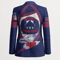 Personalised Falefa Samoa Village Blazer Valley Polynesian Tribal Hibiscus Floral