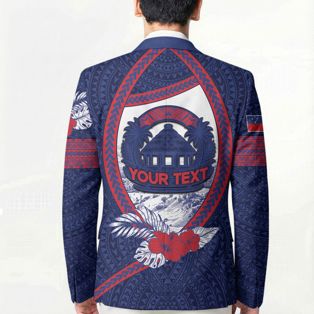 Personalised Falefa Samoa Village Blazer Valley Polynesian Tribal Hibiscus Floral
