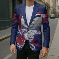 Personalised Falefa Samoa Village Blazer Valley Polynesian Tribal Hibiscus Floral