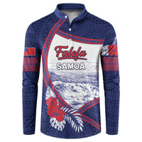Personalised Falefa Samoa Village Button Sweatshirt Valley Polynesian Tribal Hibiscus Floral