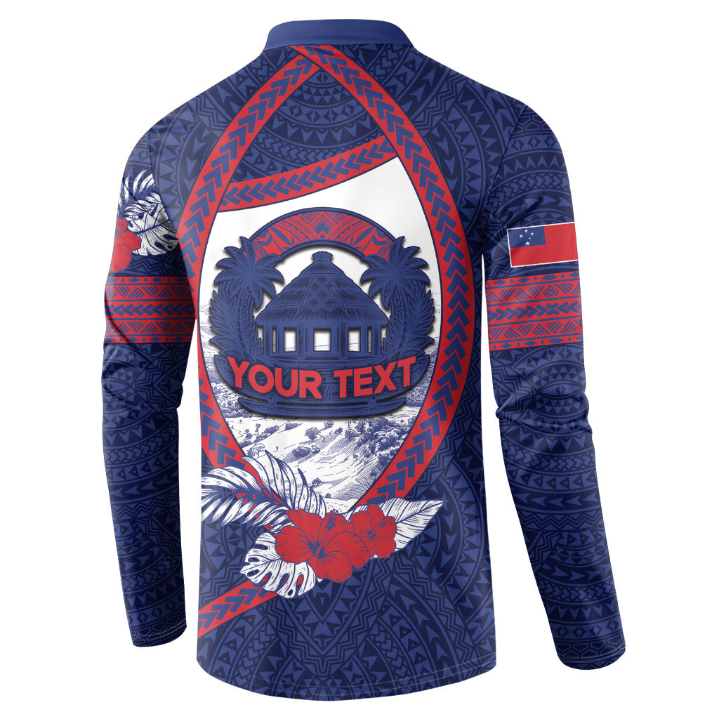 Personalised Falefa Samoa Village Button Sweatshirt Valley Polynesian Tribal Hibiscus Floral