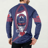 Personalised Falefa Samoa Village Button Sweatshirt Valley Polynesian Tribal Hibiscus Floral
