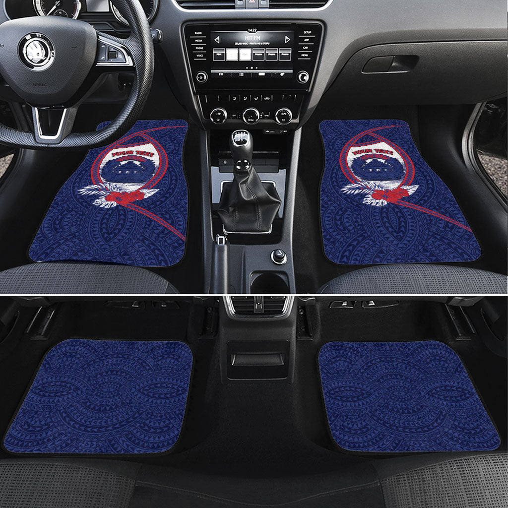 Personalised Falefa Samoa Village Car Mats Valley Polynesian Tribal Hibiscus Floral