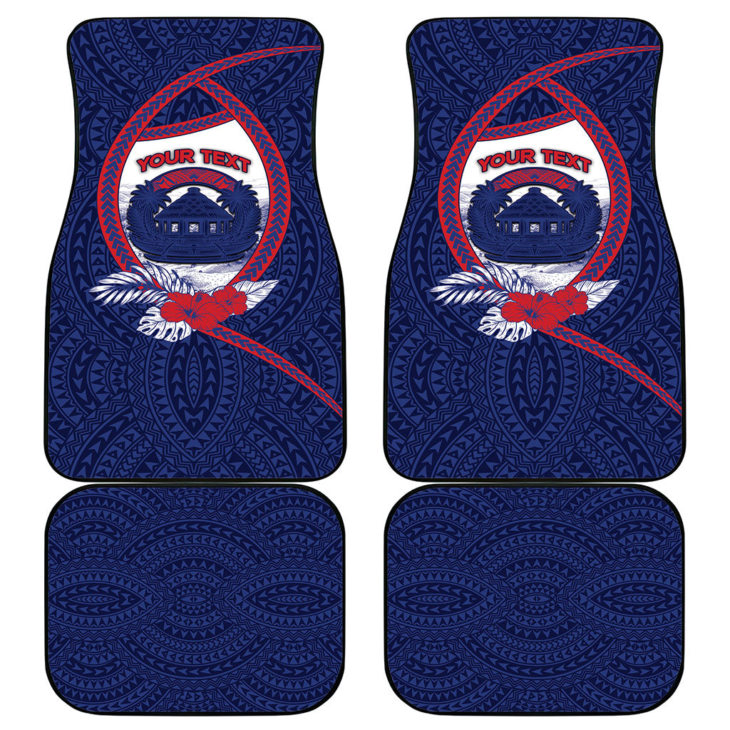 Personalised Falefa Samoa Village Car Mats Valley Polynesian Tribal Hibiscus Floral