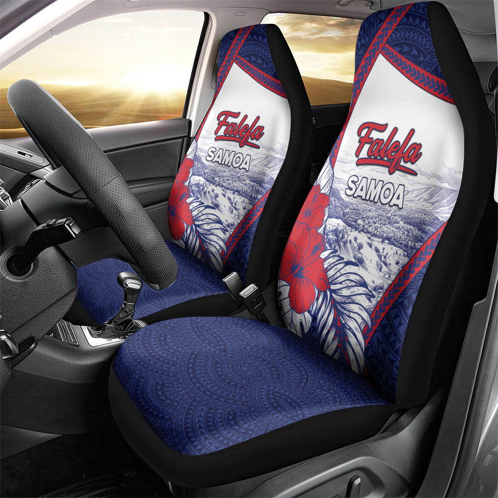 Falefa Samoa Village Car Seat Cover Valley Polynesian Tribal Hibiscus Floral