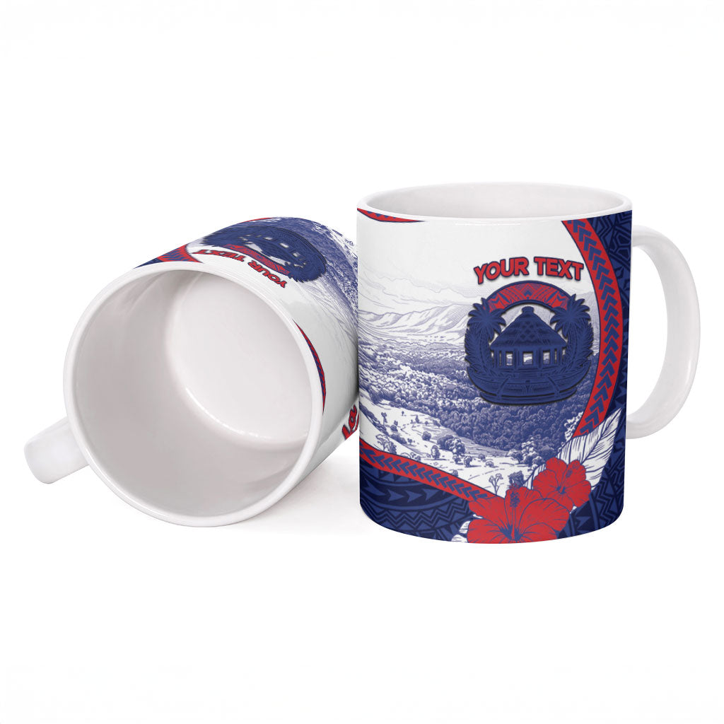 Personalised Falefa Samoa Village Ceramic Mug Valley Polynesian Tribal Hibiscus Floral