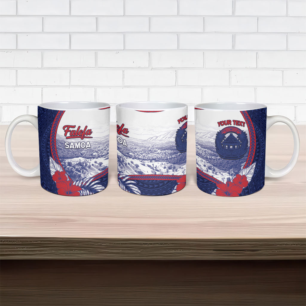 Personalised Falefa Samoa Village Ceramic Mug Valley Polynesian Tribal Hibiscus Floral