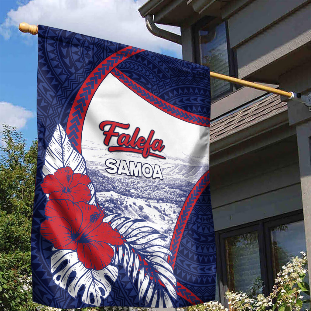 Falefa Samoa Village Garden Flag Valley Polynesian Tribal Hibiscus Floral