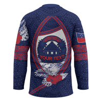 Personalised Falefa Samoa Village Hockey Jersey Valley Polynesian Tribal Hibiscus Floral