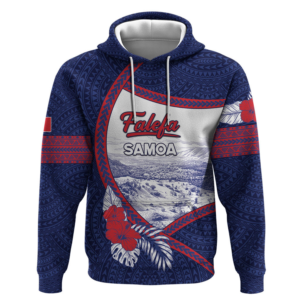 Personalised Falefa Samoa Village Hoodie Valley Polynesian Tribal Hibiscus Floral