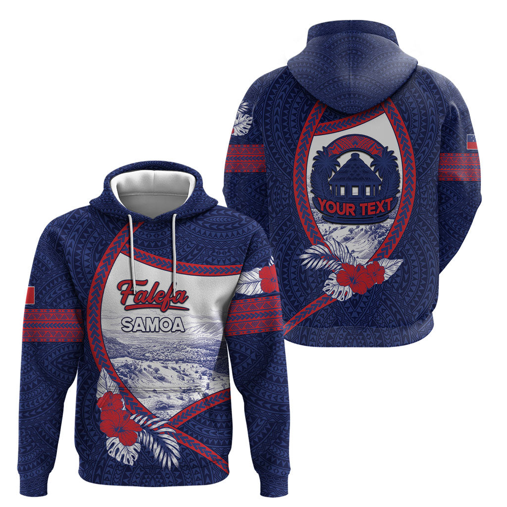 Personalised Falefa Samoa Village Hoodie Valley Polynesian Tribal Hibiscus Floral