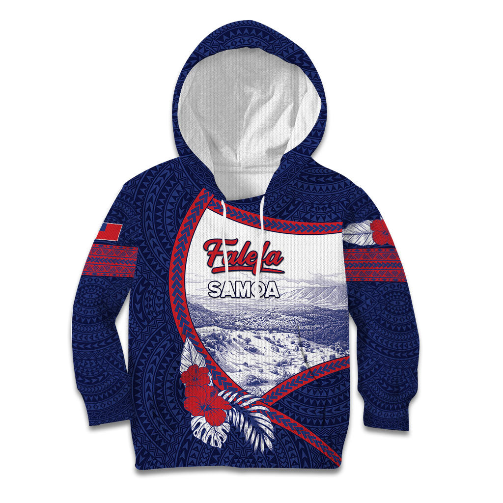 Personalised Falefa Samoa Village Kid Hoodie Valley Polynesian Tribal Hibiscus Floral