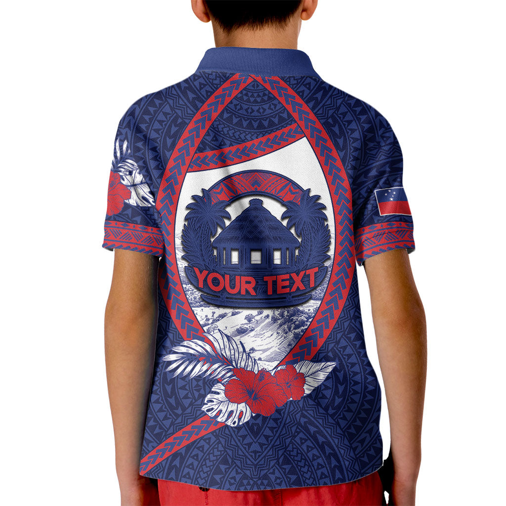 Personalised Falefa Samoa Village Kid Polo Shirt Valley Polynesian Tribal Hibiscus Floral