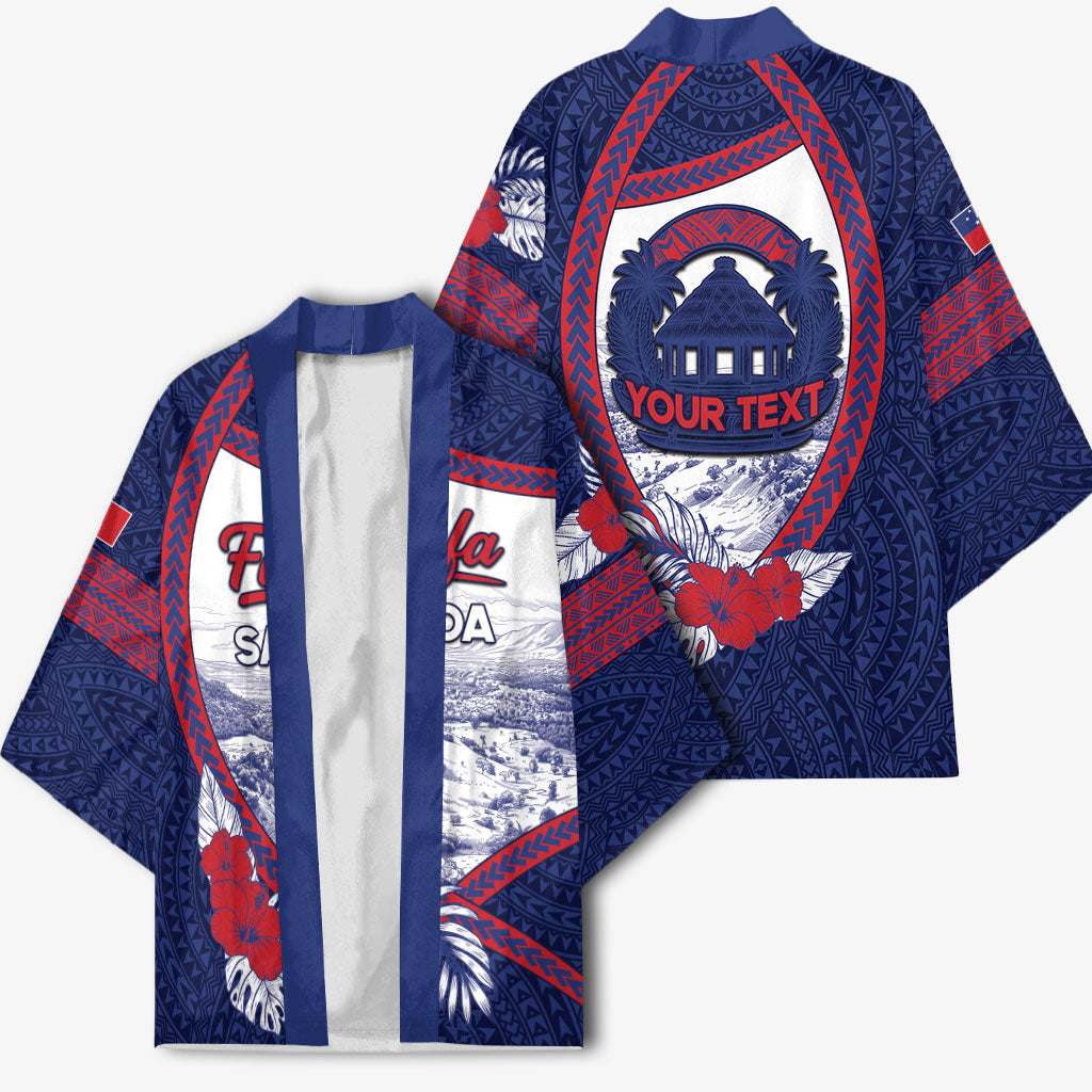 Personalised Falefa Samoa Village Kimono Valley Polynesian Tribal Hibiscus Floral