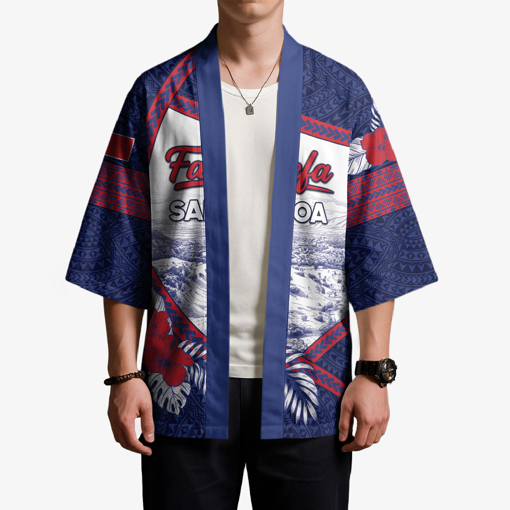 Personalised Falefa Samoa Village Kimono Valley Polynesian Tribal Hibiscus Floral