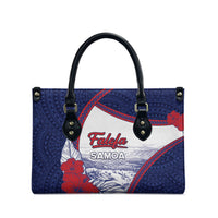 Falefa Samoa Village Leather Bag Valley Polynesian Tribal Hibiscus Floral