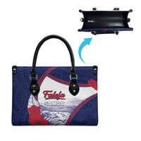 Falefa Samoa Village Leather Bag Valley Polynesian Tribal Hibiscus Floral