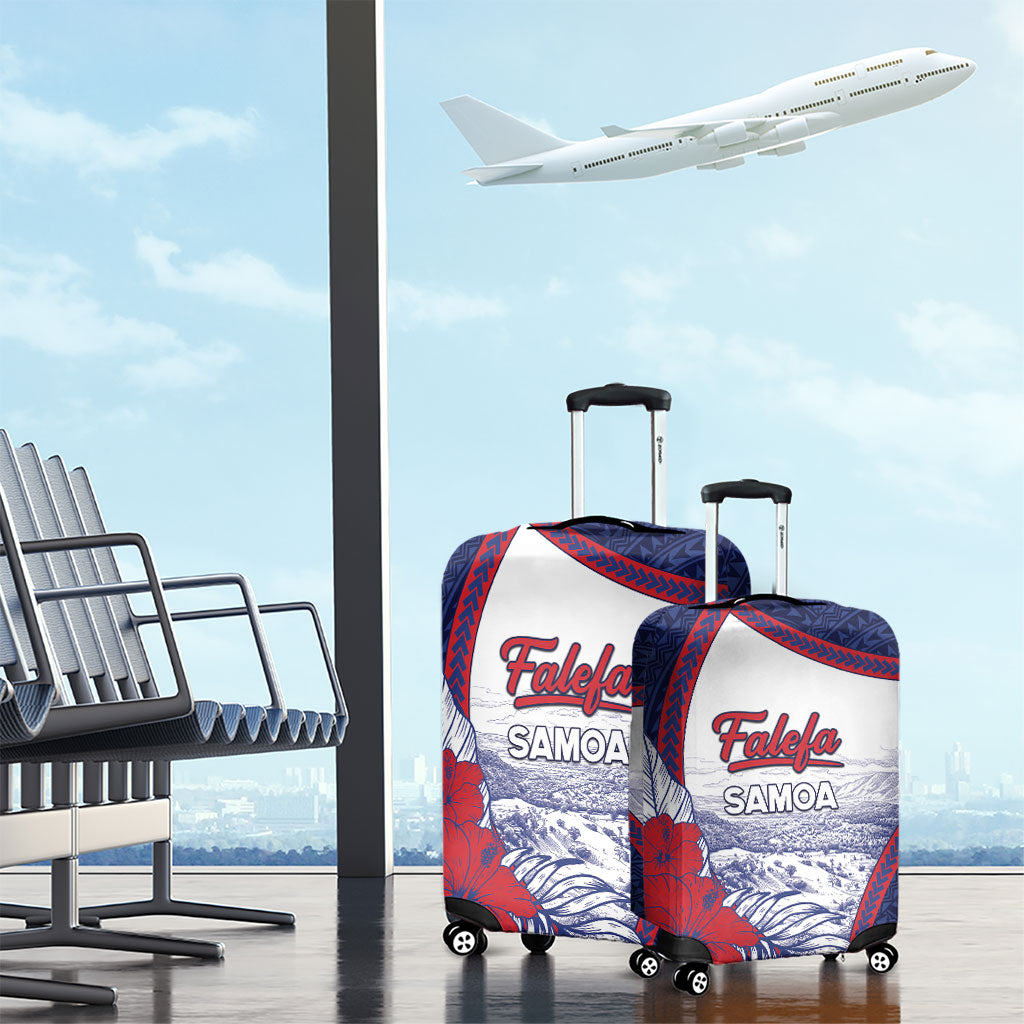 Falefa Samoa Village Luggage Cover Valley Polynesian Tribal Hibiscus Floral